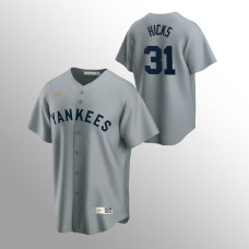 Cooperstown Collection Yankees Gray Aaron Hicks Jersey Road