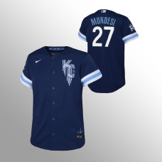 Royals #27 Youth Adalberto Mondesi 2022 City Connect Replica Navy Jersey