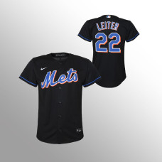 Mets #22 Youth Al Leiter Replica Alternate Black Jersey