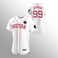 Red Sox #99 Alex Verdugo Alternate Boston Strong White Jersey