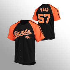 San Francisco Giants Jersey Alex Wood Black #57 Replica Button-Down Raglan