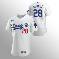 Los Angeles Dodgers #28 Andrew Heaney Authentic Home White Jersey