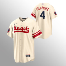 Angels Andrew Velazquez Cream Replica Jersey 2022 City Connect