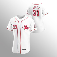 Cincinnati Reds #33 Aramis Garcia Home Authentic White Jersey