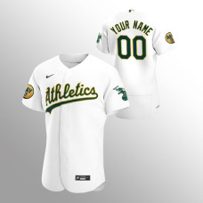 Custom Oakland Athletics Authentic Ray Fosse Patch White Jersey