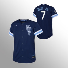 Royals #7 Youth Bobby Witt Jr. 2022 City Connect Replica Navy Jersey