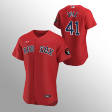 Red Sox #41 Brad Peacock Authentic Alternate Red Jersey