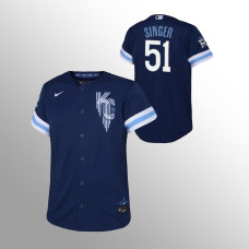 Royals #51 Youth Brady Singer 2022 City Connect Replica Navy Jersey