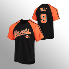 San Francisco Giants Jersey Brandon Belt Black #9 Replica Button-Down Raglan