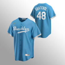 Los Angeles Dodgers Light Blue Jersey Brusdar Graterol #48 Cooperstown Collection Alternate