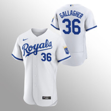 Royals #36 Cam Gallagher Men's Jersey Home White Authentic