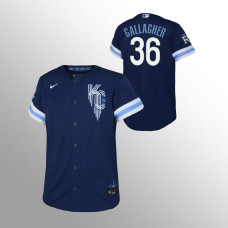 Royals #36 Youth Cam Gallagher 2022 City Connect Replica Navy Jersey