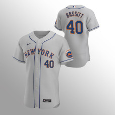 New York Mets #40 Chris Bassitt Gray Authentic Road Jersey