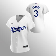 Dodgers #3 Women's Chris Taylor Replica Home White Jersey
