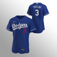 Los Angeles Dodgers Jersey Chris Taylor Royal #3 Authentic Alternate