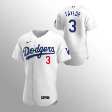 Los Angeles Dodgers Chris Taylor White #3 Authentic Home Jersey