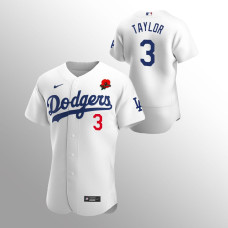 Dodgers Chris Taylor Jersey White Memorial Day Poppy Patch Authentic