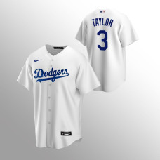 Los Angeles Dodgers White Jersey Chris Taylor #3 Replica Home