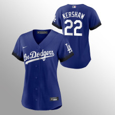 Women's Clayton Kershaw Jersey Dodgers #22 Replica Royal 2021 City Connect