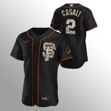 Giants #2 Curt Casali Authentic 2022 Golden Diamond Black Jersey