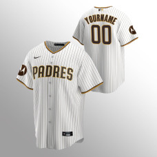 San Diego Padres #00 Custom Motorola Patch Home Replica White Jersey