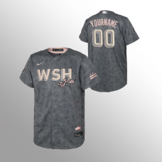 Nationals #00 Youth Custom 2022 City Connect Replica Gray Jersey