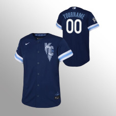 Royals #00 Youth Custom 2022 City Connect Replica Navy Jersey