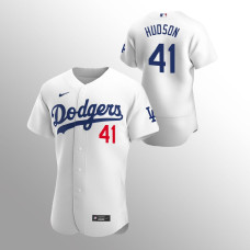 Los Angeles Dodgers Daniel Hudson White #41 Authentic Home Jersey