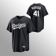 Los Angeles Dodgers Daniel Hudson Black White #41 Replica Official Jersey