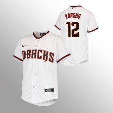 Diamondbacks #12 Youth Daulton Varsho Home Replica White Jersey