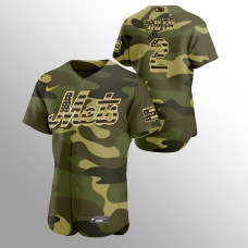 New York Mets Dominic Smith Camo #2 2022 Armed Forces Day Jersey