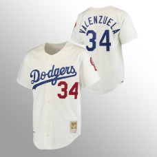Los Angeles Dodgers Jersey Fernando Valenzuela Gray #34 Cooperstown Collection Authentic