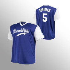 Los Angeles Dodgers Royal White Jersey Freddie Freeman #5 Replica Cooperstown Collection