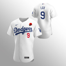Dodgers Gavin Lux Jersey White Memorial Day Poppy Patch Authentic
