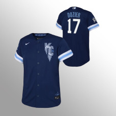 Royals #17 Youth Hunter Dozier 2022 City Connect Replica Navy Jersey