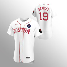 Red Sox #19 Jackie Bradley Jr. Alternate Boston Strong White Jersey