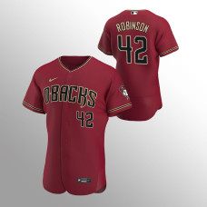 Diamondbacks #42 Jackie Robinson Authentic Alternate Crimson Jersey