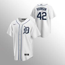 Tigers #42 Youth Jackie Robinson Replica Home White Jersey