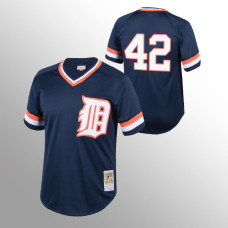 Detroit Tigers Jackie Robinson Navy #42 Cooperstown Collection Mitchell & Ness Mesh Batting Practice Jersey