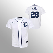 Tigers #28 Javier Baez Youth Jersey Replica White Home