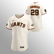 Jeff Samardzija Cream Authentic Giants Jersey Home