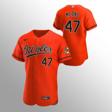 Orange John Means Orioles #47 Authentic Jersey Alternate