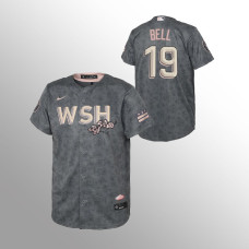 Nationals #19 Josh Bell Youth Jersey Replica Bloom Gray 2022 City Connect