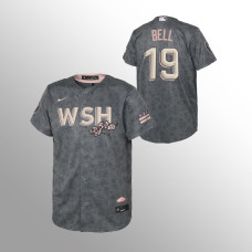 Nationals #19 Josh Bell Youth Jersey Replica Gray 2022 City Connect