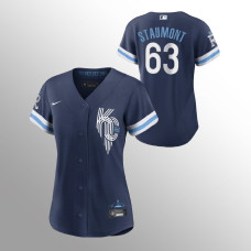 Royals #63 Women's Josh Staumont 2022 City Connect Replica Navy Jersey