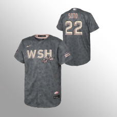 Nationals #22 Youth Juan Soto 2022 City Connect Replica Gray Jersey