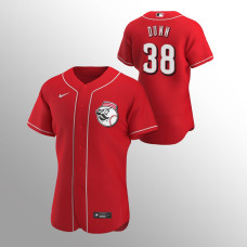 Cincinnati Reds #38 Justin Dunn Authentic Scarlet Jersey