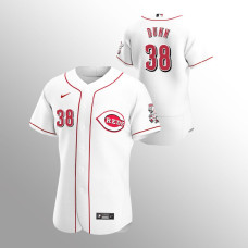 Cincinnati Reds #38 Justin Dunn Home Authentic White Jersey