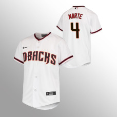 Diamondbacks #4 Youth Ketel Marte Home Replica White Jersey