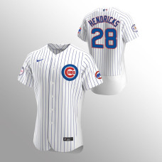 Chicago Cubs Jersey Kyle Hendricks White #28 Fergie Jenkins Patch Home Authentic